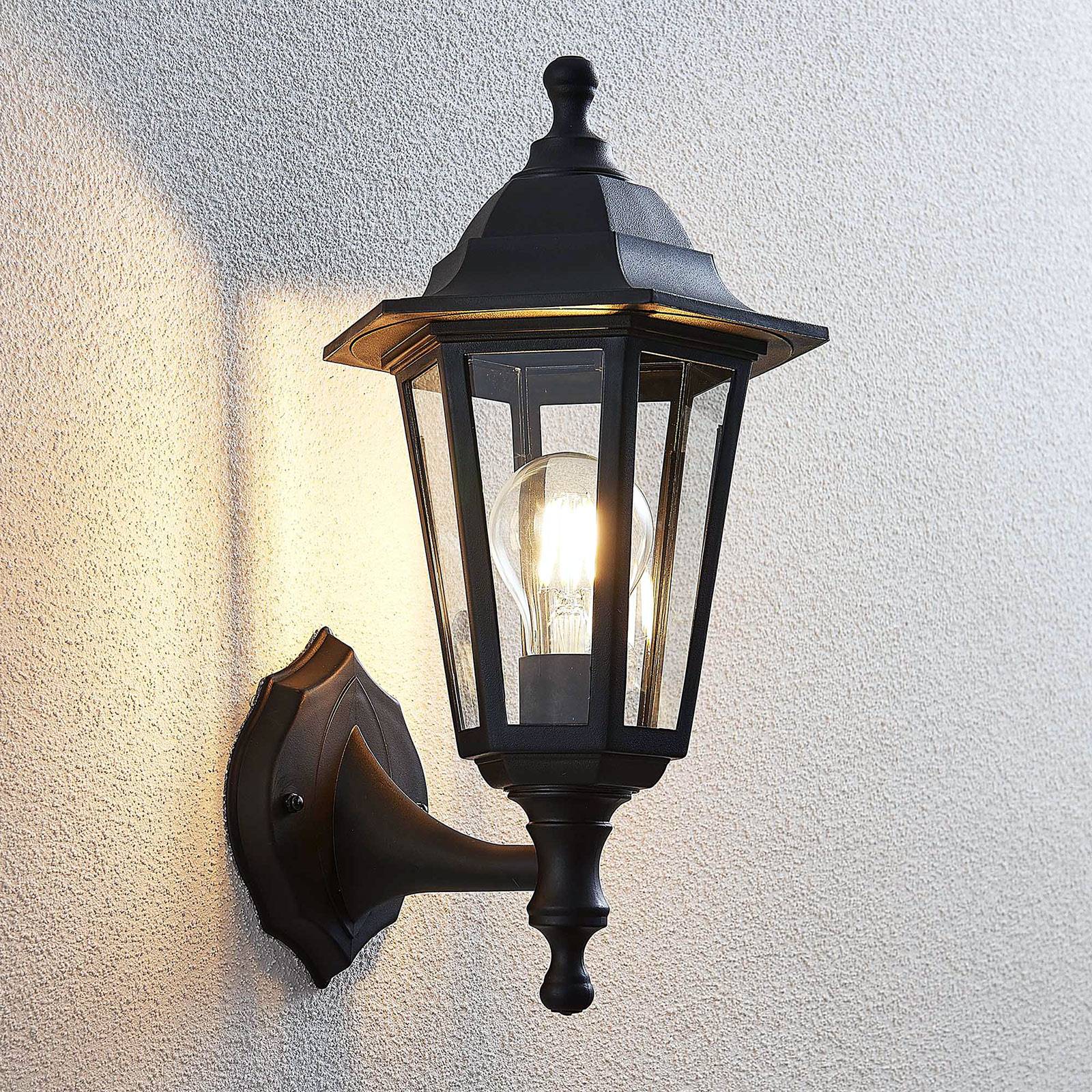 Lindby Utevegglampe Nane lyktlignende form, svart