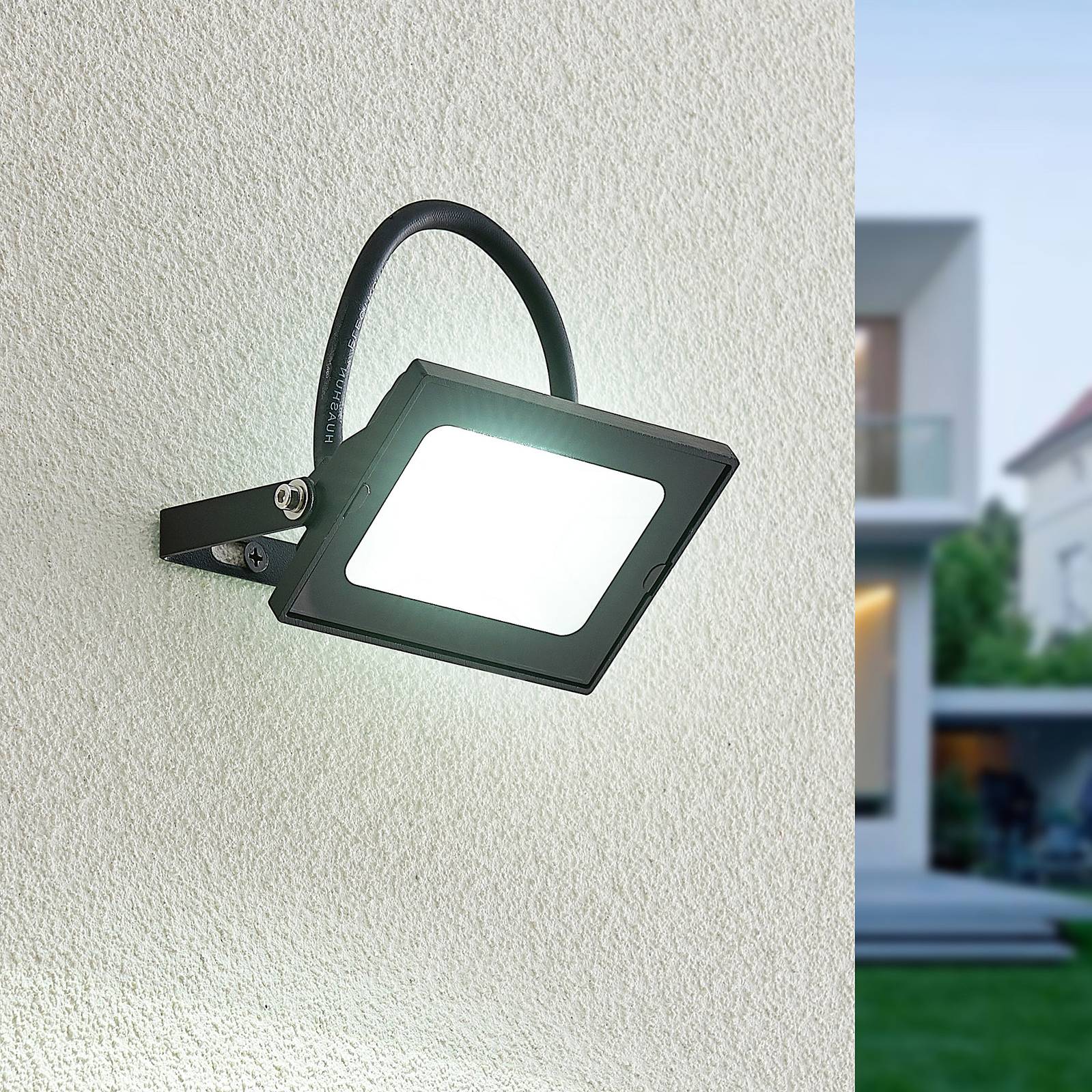 Lindby Aine LED-utespot svart 8,3 cm