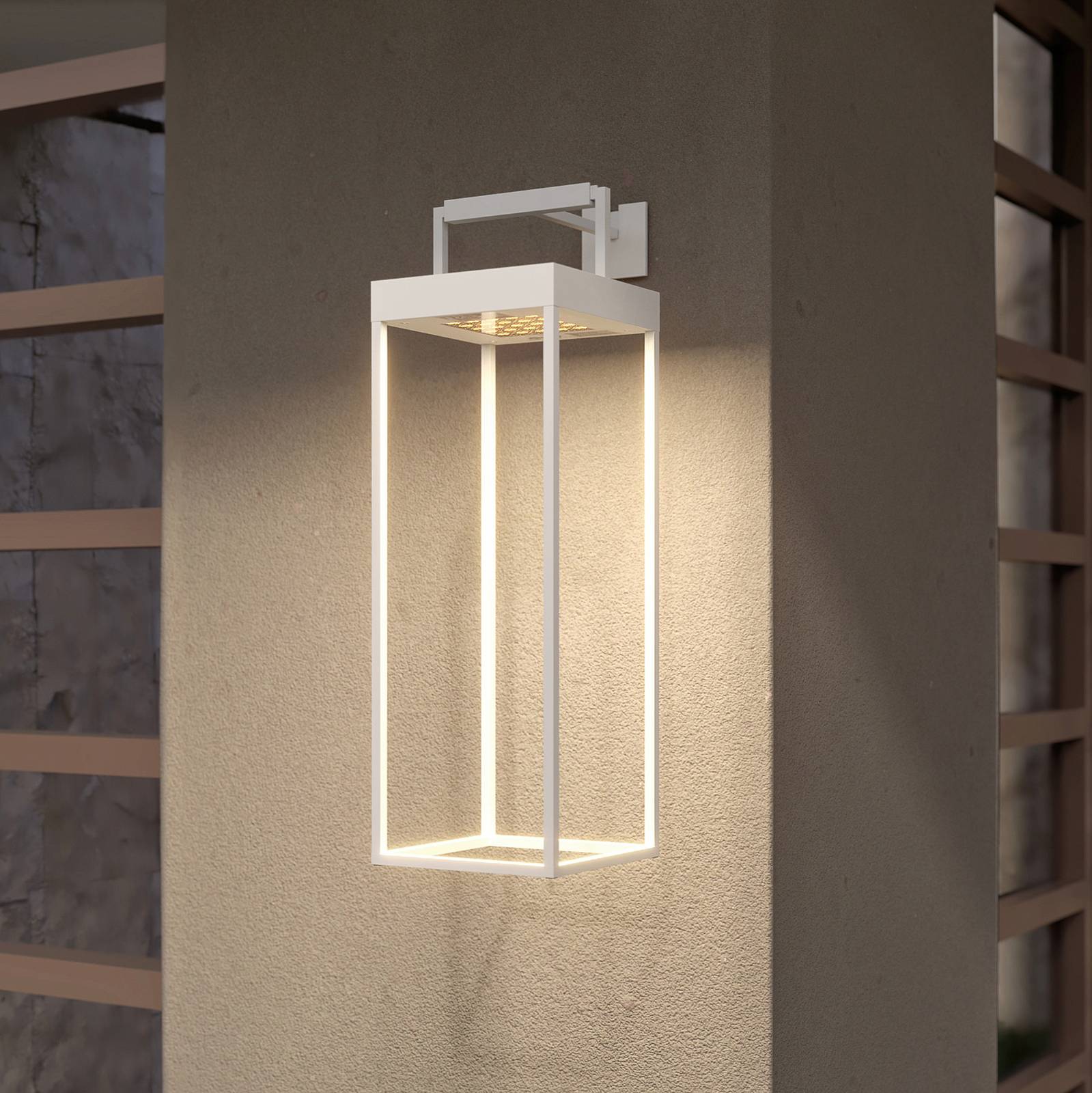 Lucande Lynzy LED-solcellelampe, hvit, 58,3 cm