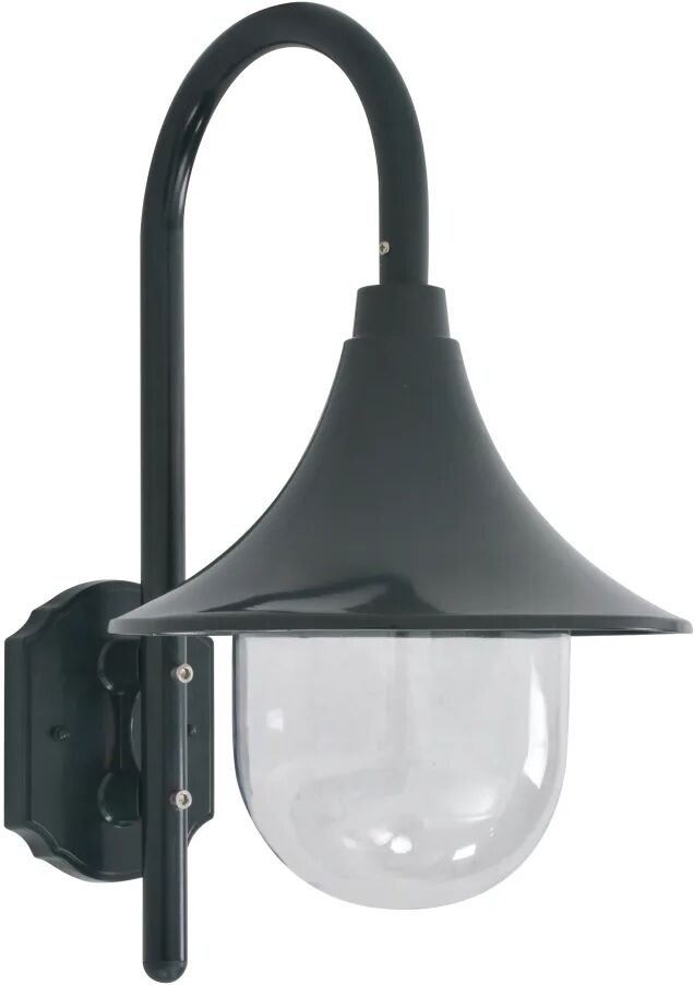 vidaXL Utendørs vegglampe E27 42 cm aluminium mørkegrønn