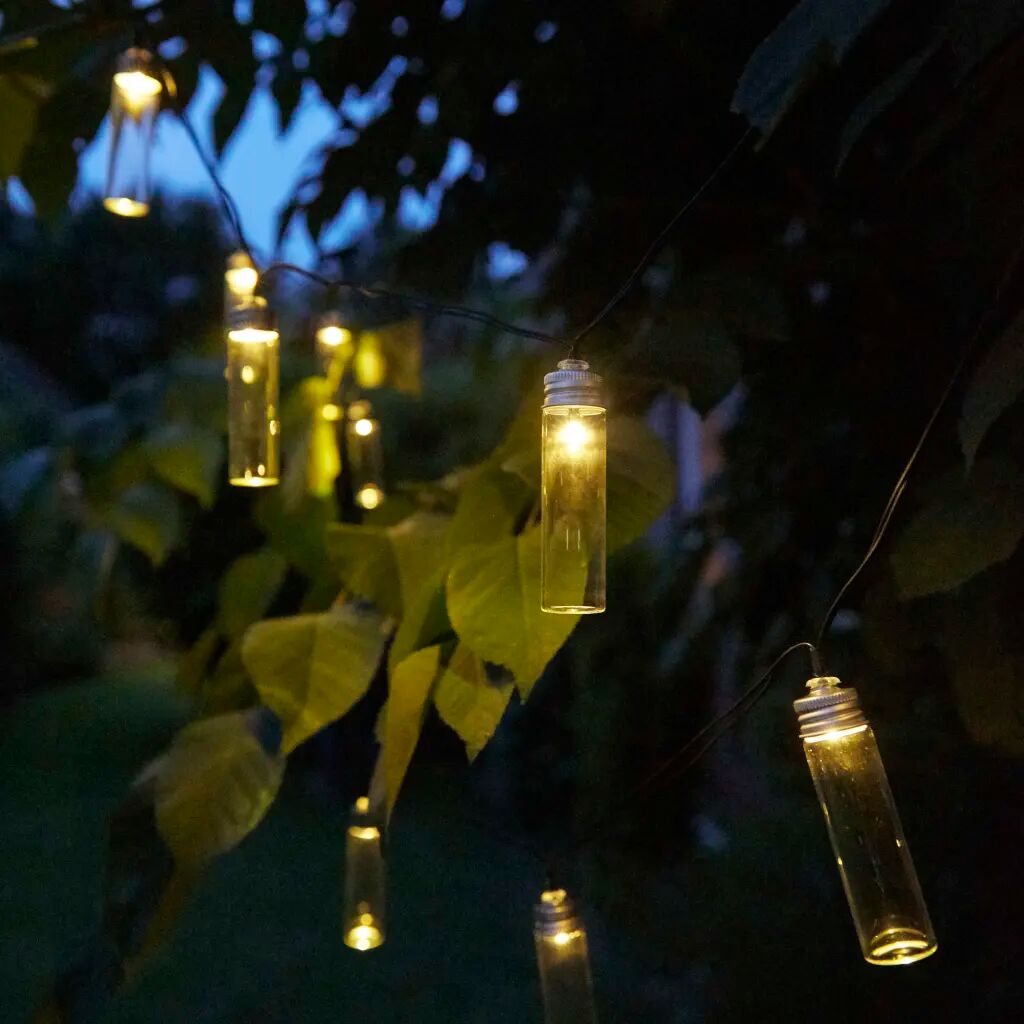 Luxform Soldrevet LED-festlys for hage 14 stk Gordo gjennomsiktig
