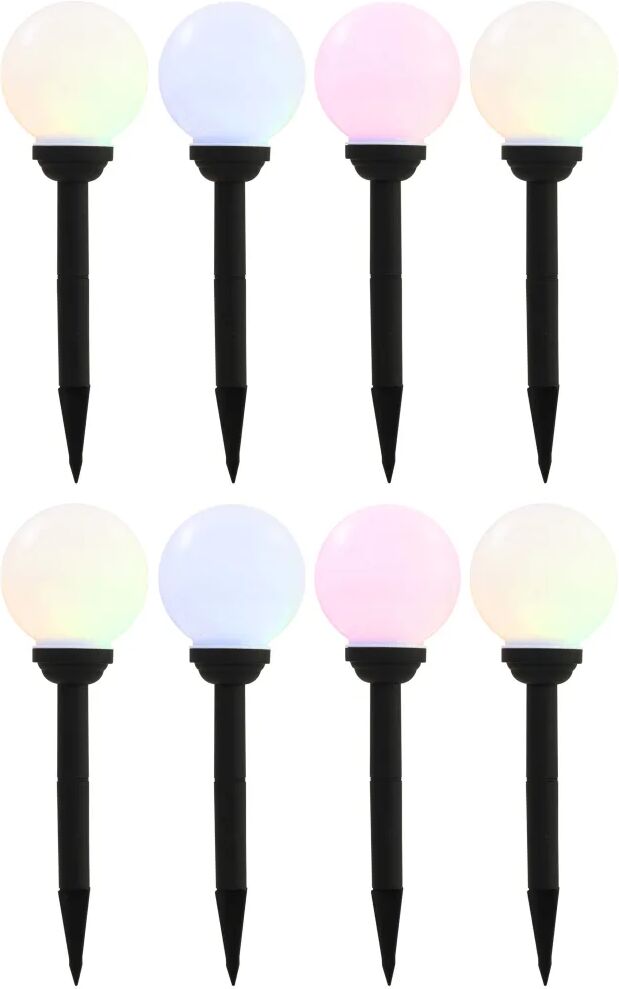 vidaXL Utendørs sollampe 8 stk LED kuleformet 15 cm RGB