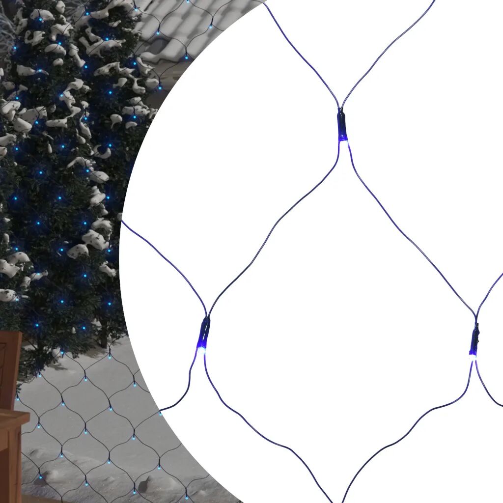 vidaXL Julenettlys blå 3x2 m 204 lysdioder innendørs og utendørs