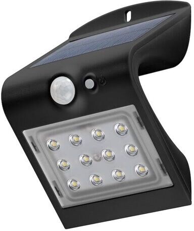 24hshop Svart Solcellelampe med bevegelsesensor - 1,5w