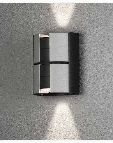Konstsmide Vidar-vegglampe 2x5W LED, dimbar svart / s&#248;lv