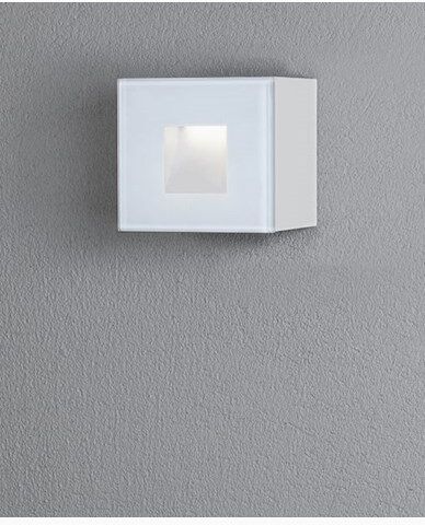 Konstsmide Chieri vegglampe 1,5W LED firkantet hvit