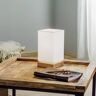 BRITOP Lampa stołowa Canvas, dąb, kątowa, biała