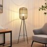 Lampa stojąca Lindby Canyana, naturalna, rattan, 139 cm wysokości