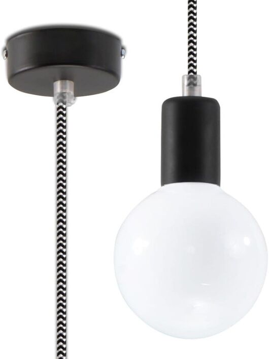 SOLLUX LIGHTING Lampa Wisząca EDISON Czarno-Biała