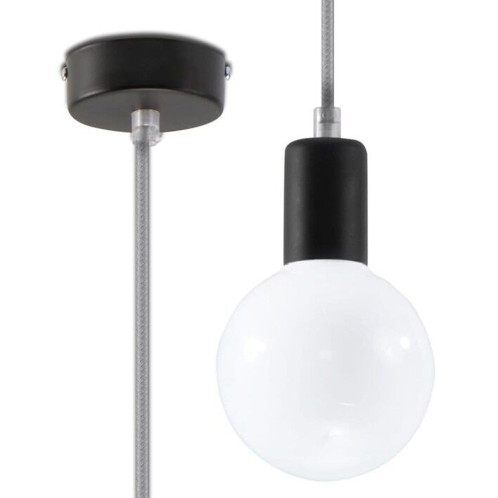 SOLLUX LIGHTING Lampa Wisząca EDISON Szara