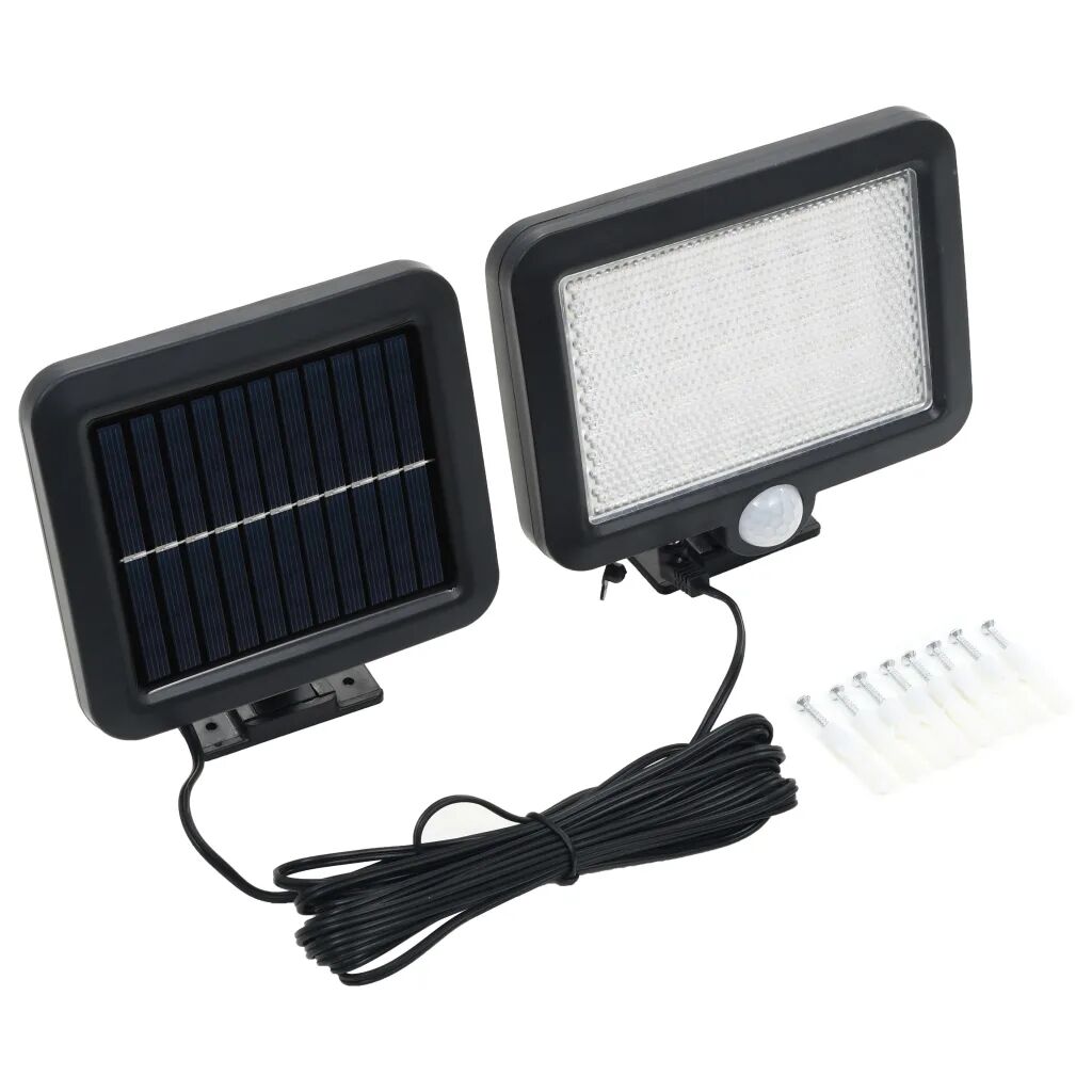 vidaXL Candeeiro solar com sensor de movimento luz LED branca