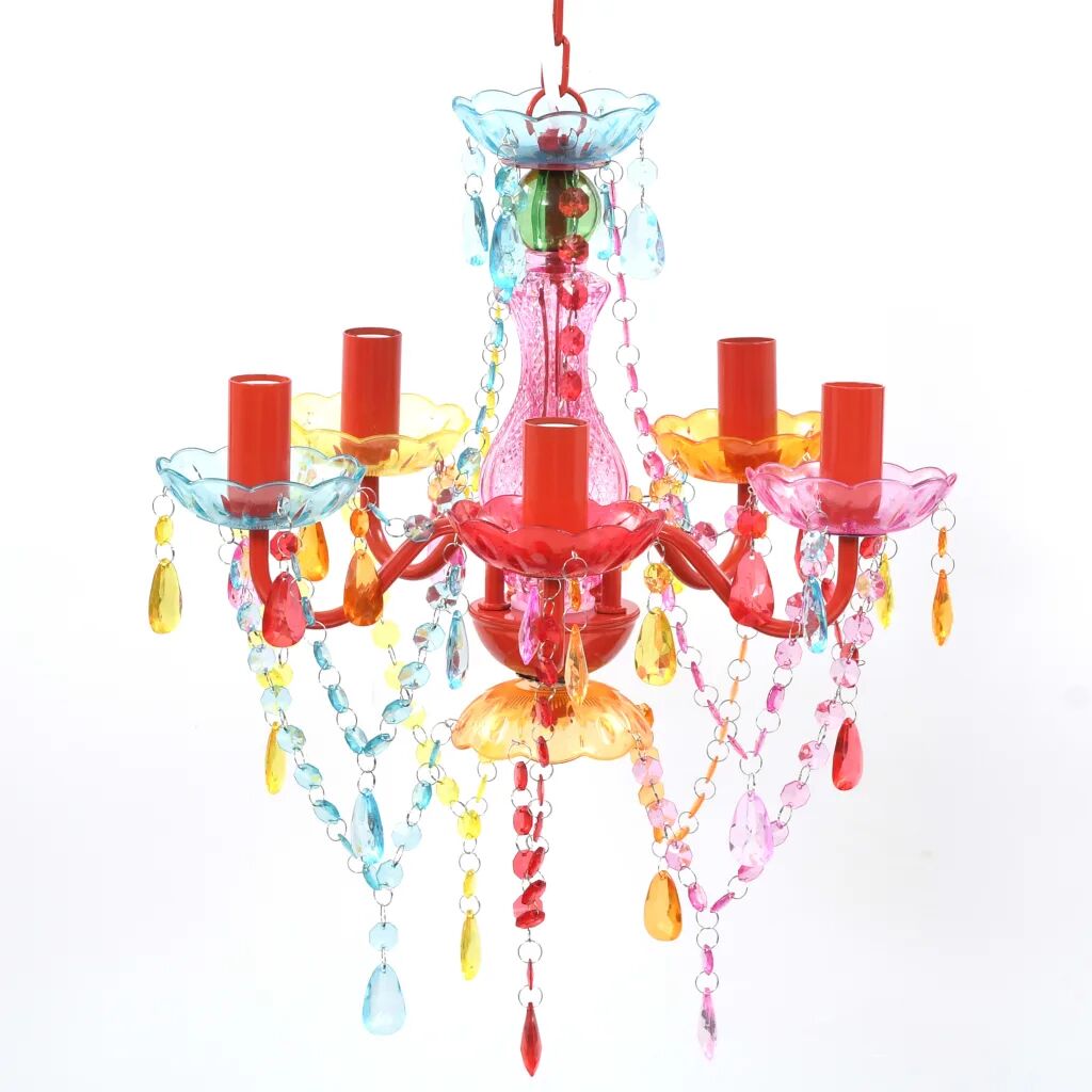 vidaXL Lustre multicolor com 5 bulbos