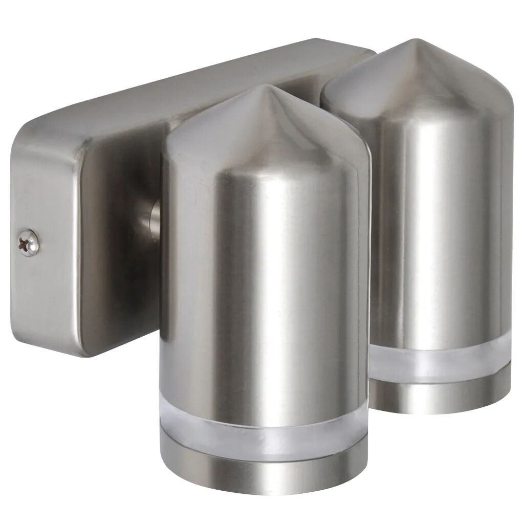 vidaXL Lâmpada de parede / Aço inoxidável, Prata forma de cilindro com Sensor