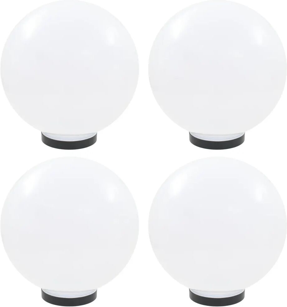 vidaXL Candeeiros esféricos LED 4 pcs 30 cm PMMA