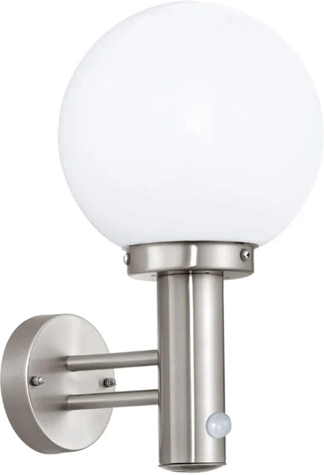 EGLO Utomhusvägglampa med sensor Nisia 60 W silver 27126