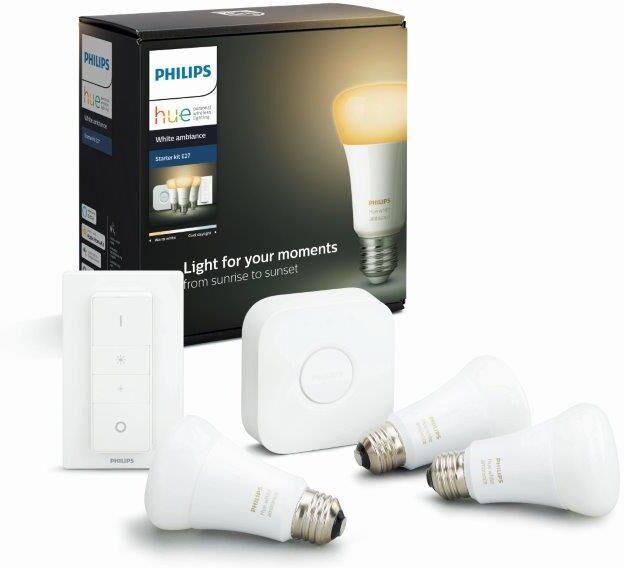 Philips Hue White Ambience Starter Kit E27 8.5W A60 3set + switch + HUE Bridge BlueTooth