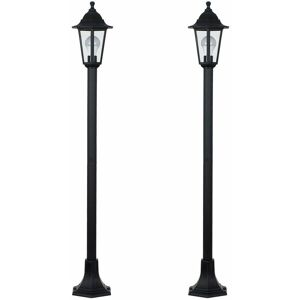VALUELIGHTS 2 x Traditional Victorian 1.2M Black IP44 Outdoor Garden Lamp Post Bollard Lights - No Bulbs