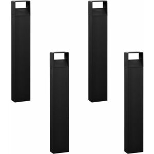 LOOPS 4 pack IP44 Outdoor Bollard Light Anthracite Aluminium 6W led Tall Lamp Post