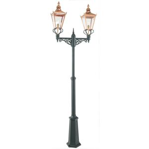 Elstead - Chelsea Outdoor Twin Head Lamp Post, Copper & Black, IP44, E27