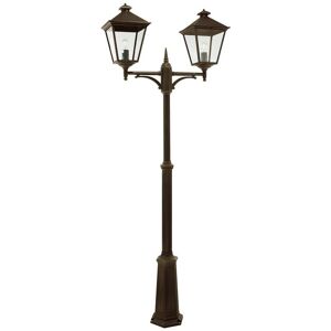 Turin Grande - 2 Light Grande Twin Lamp Post - Black/Gold IP54 - Elstead