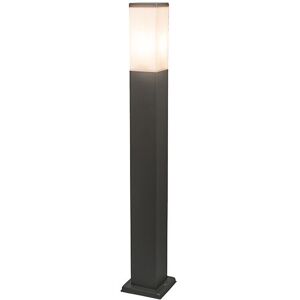 QAZQA Modern outdoor lamp post dark gray with opal 80 cm IP44 - Malios - White