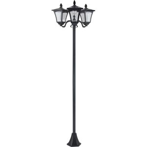 Outsunny 3-Solar Powered Lamp Post, IP44, 51.5Lx47Wx182.5H cm-Black