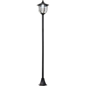 Outsunny 1.77m Tall Free-Standing ABS Garden Solar LED Lamp Post Black