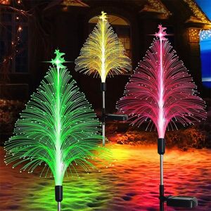 Happy family Solar Lawn Lights Outdoor LED Waterproof Pathway Lights 7 Color Changing Christmas Decor Solar Patio Yard Christmas Tree Lawn Lamp