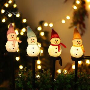 Clean Products Solar Ground Lamp Christmas Snowman Shape Pathway Lights Energy-saving Outdoor Decorative Lights for Garden Yard