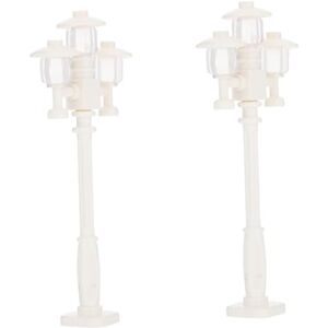 TEHAUX 2pcs Simulation Street Light Mini Street Lights Puzzle Toys Educational Toys Table Lamp Out Door Toys Lighting Light Decoration Outdoor Models Miniature Toy Room Plastic