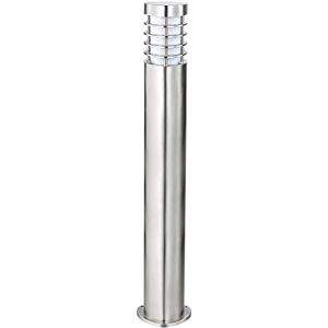 National Lighting IP44 Rated Triangular Bollard Light Outdoor Driveway Patio Mains LED Bollard Lights, Brushed Stainless Steel Finish Lamp Post 800mm, 9W 240V LED ES E27 (Not Included)