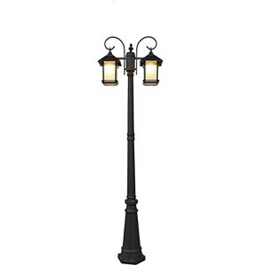 Wadrbsw Lamp Post Lights Outdoor, 2-Light Outdoor Lamp Post Light Black Finish Landscape Lamp Anti-Rust Aluminum High Pole Light IP56 Waterproof Pillar Light Backyard Patio Garden Column Lamp To pursue