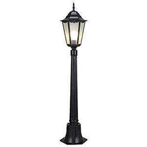 Wadrbsw Lamp Post Lights Outdoor, Retro Outdoor Street Lamp Post Lighting Traditional Victoria Stone Night Pillar Lantern Exterior Garden Fence Light Vintage Weatherproof Lawn Column Lamp E27 (Color : Black,