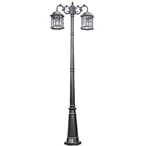 Wadrbsw Lamp Post Lights Outdoor, 250cm Vintage Outdoor Post Light,LED Street Lights,Bird cage Appearance Lantern, die-cast Aluminum, Transparent Glass,Street Lights for Lawn Patio Yard Pathway Garden,B,310cm