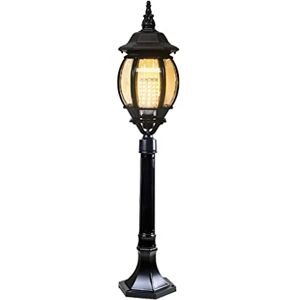 Wadrbsw Lamp Post Lights Outdoor, 85cm Modern Outdoor Waterproof Street Light, Garden Post Light Fixture with Pole, Die-cast Aluminum Material, Transparent Glass, Decorative Lighting for Yard, Garden, Patio,