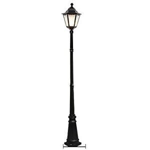 Wadrbsw Lamp Post Lights Outdoor, Retro Outdoor Street Lamp Post Lighting Traditional Victoria Stone Night Pillar Lantern Exterior Garden Fence Light Vintage Weatherproof Lawn Column Lamp E27 (Color : Black,