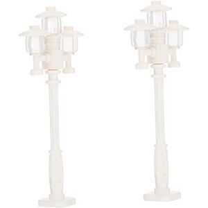 Operitacx 2pcs Simulation Street Light Mini Post Lamps Mini Pathway Lights Table Lamp Street Lights Vintage Decor Miniature Post Lights Toy Road Light Models Plastic Accessories Puzzle