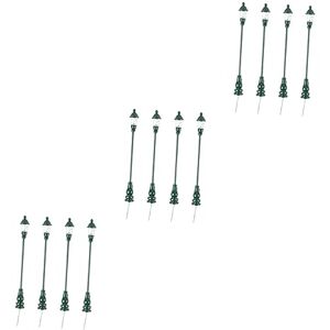 Operitacx Micro Landscape Lantern Post 12 Pcs Model Garden Light Child Post Lamp Mini Stainless Steel Plus Abs Fairy Garden Pathway Lamp