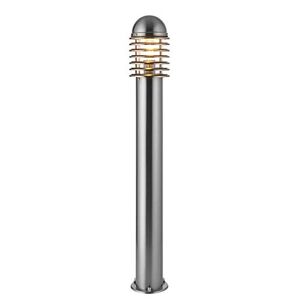 National Lighting Louvre IP44 Rated Louvred Bollard Light - 1000mm Outdoor Garden Patio Porch Driveway Lights – Stainless-Steel Garden Lamp Post - 9W 240V LED ES E27 (Not Included)