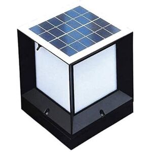 asdchZen Outdoor Wall Lights Outdoor Square Solar Post Lamp Solar Fence Deck Column Lantern with Remote Control Waterproof LED Solar Powered Pillar Light for Flat Surface Patio Landscape