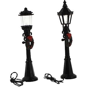 NUOBESTY 2pcs Street Lamp Model Ornaments Lamppost Lamps Industrial Mini Lamppost Miniature Post Lights Street Light Accessories Mini Solar Lamp Post Pathway Lantern Post Abs House Outdoor