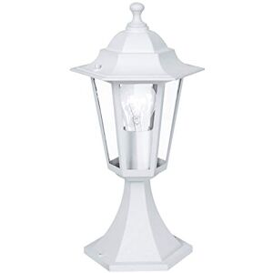 EGLO Laterna 5 Outdoor Lamppost, Pier Mount Exterior Light, White Cast Aluminium and Glass Electric Garden And Driveway Lamp, E27 Socket, IP44