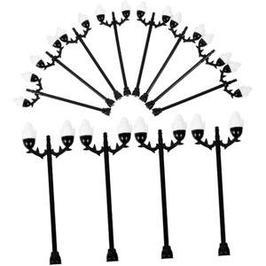 SAFIGLE 12pcs Simulation Street Lamp Decoration Miniature Street Lampposts Garden Street Light Miniature Lamp Post Model Pathway Light Model Miniatures Abs Doll House Small Street Light