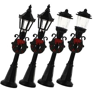 Abaodam 8 Pcs Street Light Model Mini Outdoor Pathway Lamp Santa Claus Micro Landscape Light Decor Xmas Village Accessories Mini Street Lights Dollhouse Decorative Lights Abs Sand Table