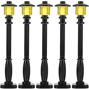 TOYANDONA 5pcs Simulation Street Light Vintage Decor Interesting Pathway Lights Mini Pathway Lamp Mini Post Street Lights Puzzle Toys Dollhouse Accessories Plastic Miniature Headlights