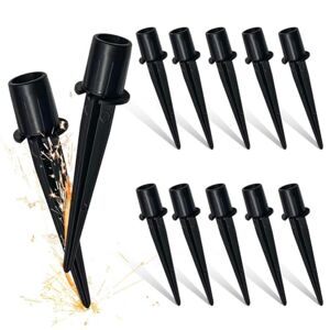 Qtynudy 12 Pack Metal Replacement Stakes for Solar Lights Outdoor, 0.78 X 5.35 Inch Solar Pathway Lights Spike Replacer Easy Install Easy to Use
