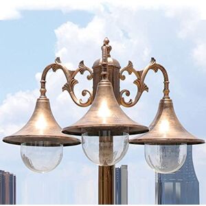 Wadrbsw Lamp Post Lights Outdoor, 99.2in 3-Head Outdoor Lamp Post Light Garden Path Pillar Lamp Aluminum Pillar Post Light Glass Lantern Courtyard Bollard Path Lamp IP65 Waterproof Street Light PathLighting P