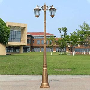 Wadrbsw Lamp Post Lights Outdoor, 200CM Outdoor Garden Pillar Post Light Aluminum Path Pillar Lamp Pillar High Pole Light Glass Lantern 2-Head Bollard Path Lamp Waterproof IP65 Street Light Mains Powered To