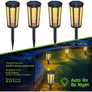 OKYUK 1 Pack Solar Pathway Lights, Auto On/Off Waterproof Outdoor Solar Garden Lawn Lights 2 Working Modes Decorative LED Landscape Lights for Path, Patio, Yard, Lawn, Walkway, Driveway, Pool