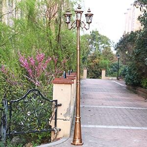 Wadrbsw Lamp Post Lights Outdoor, 3-Lights Traditional Victorian Lawn Post Lamp Outdoor High Pole Street Light E27 Aluminum Die-cast Glass Garden Waterproof Park Landscape Lantern Patio Path Pillar Column Lig